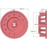 Rodillo n.º 103 – rodillo motriz de fundición Ø258 mm, paso 35 mm | fabricante KiJ