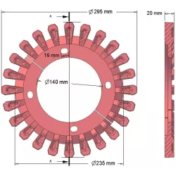 Rodillo n.º 128 – rodillo de fundición Ø295 mm, paso 60 mm, para máquinas Grimme | OEM Grimme 006.00295, 200.06503 | fabricante KiJ