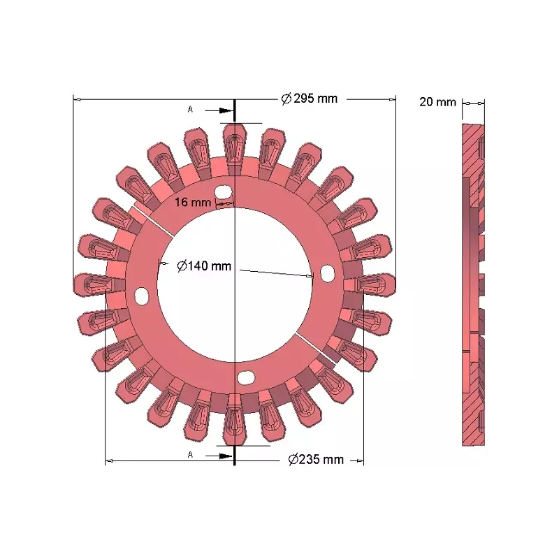 Rodillo n.º 128 – rodillo de fundición Ø295 mm, paso 60 mm, para máquinas Grimme | OEM Grimme 006.00295, 200.06503 | fabricante KiJ