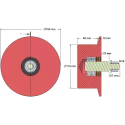 Rodillo n.º 144 – rodillo de reenvío de fundición Ø110 mm | OEM 6.33.00-2 | fabricante KiJ
