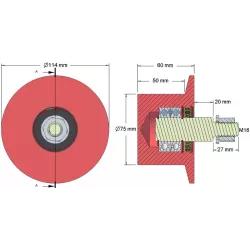 Rodillo n.º 145 – rodillo de reenvío de fundición Ø75 mm | OEM 6.32.00-2 | fabricante KiJ