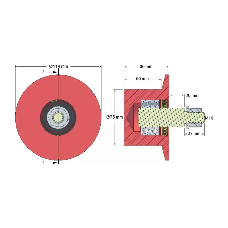 Rodillo n.º 145 – rodillo de reenvío de fundición Ø75 mm | OEM 6.32.00-2 | fabricante KiJ