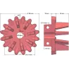 Rodillo n.º 154 – rodillo motriz de fundición Ø155 mm, paso 28 mm | fabricante KiJ