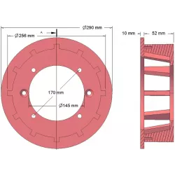 Rodillo n.º 170 – rodillo motriz de fundición Ø251 mm, paso 35 mm | fabricante KiJ
