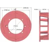 Rodillo n.º 170 – rodillo motriz de fundición Ø251 mm, paso 35 mm | fabricante KiJ