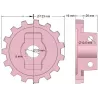 Rodillo n.º 201 – rodillo de fundición Ø124 mm | OEM 5642-63-050, 5642-63-049, 000.10.009.00 | fabricante KiJ