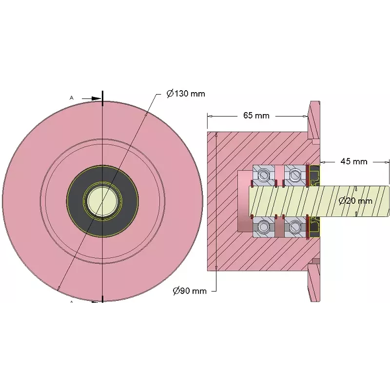 Rodillo n.º 292 – rodillo de apoyo de acero Ø90 mm para máquinas Dewulf | OEM Dewulf 2660004B | fabricante KiJ