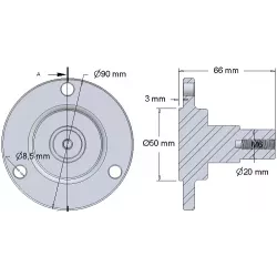 Rodillo n.º 300 – cubo del rodillo de acero Ø50 mm para máquinas Dewulf | OEM Dewulf 7010914 | fabricante KiJ