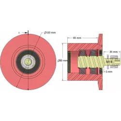 Rodillo n.º 316 – rodillo de reenvío de acero Ø80 mm para máquinas Guaresi | OEM Guaresi P7755190000 | fabricante KiJ