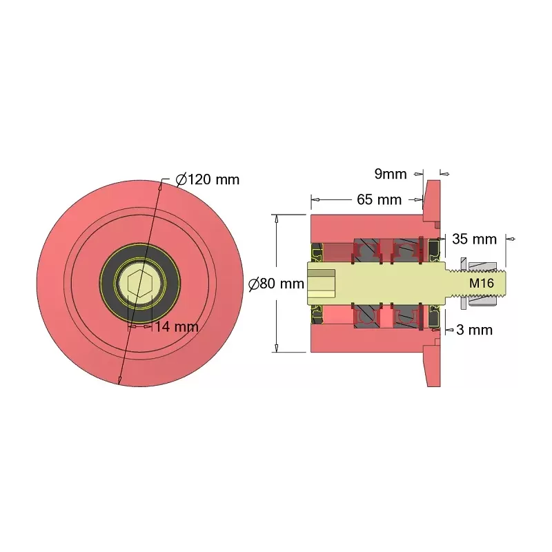 Rodillo n.º 316a – rodillo de reenvío de acero Ø80 mm para máquinas Guaresi | OEM Guaresi P7755190000 | fabricante KiJ