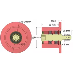 Rodillo n.º 319 – rodillo de apoyo de acero Ø110 mm para máquinas Wuhlmaus | fabricante KiJ