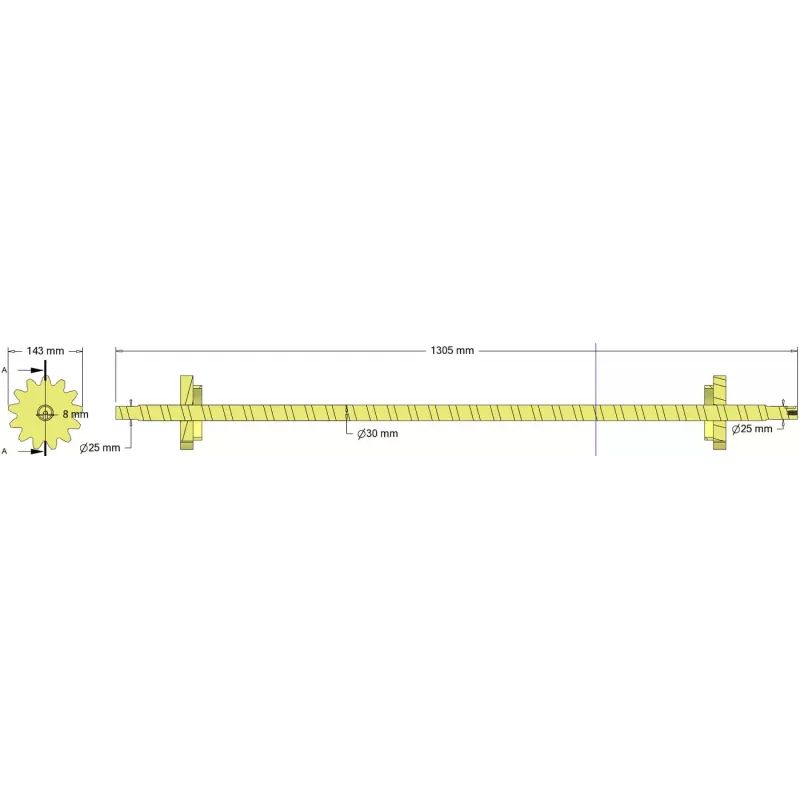 Rodillo n.º 337 – rodillo Ø143 mm, paso 28 mm | fabricante KiJ