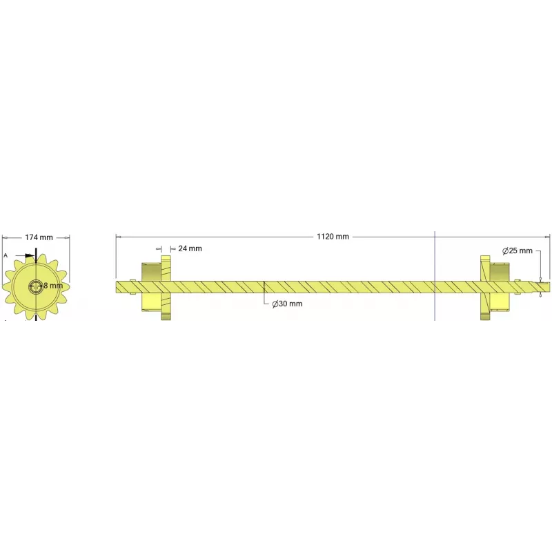 Rodillo n.º 338 – rodillo Ø174 mm, paso 32 mm | fabricante KiJ