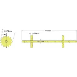 Rodillo n.º 342 – rodillo Ø174 mm, paso 32 mm | fabricante KiJ