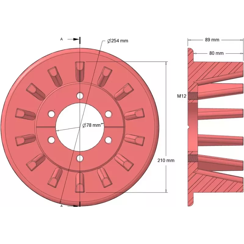 Rodillo n.º 344 – rodillo Ø210 mm | OEM 252013600 | fabricante KiJ