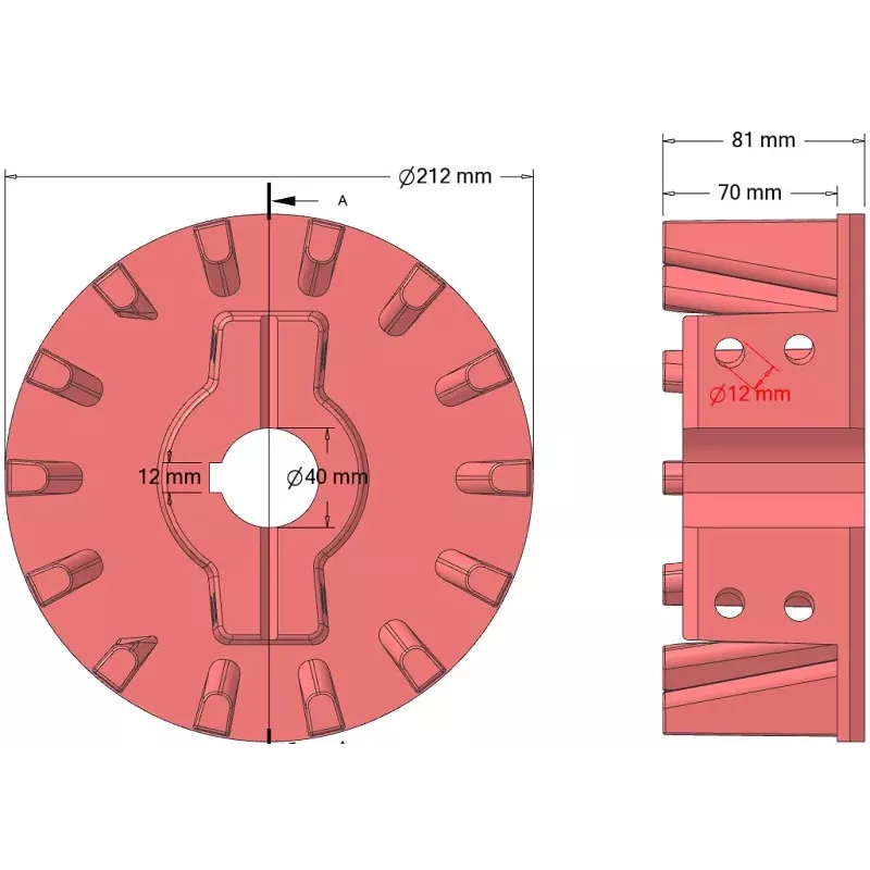 Rodillo n.º 346 – rodillo Ø212 mm para máquinas Holmer | OEM Holmer 1057024783 | fabricante KiJ