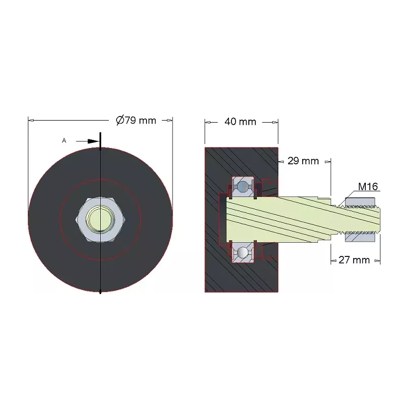 Rodillo n.º 147 – rodillo de goma Ø80 mm para máquinas Amac | OEM Amac 10.39.00 | fabricante KiJ