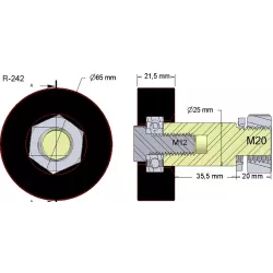 Rodillo n.º 242 – rodillo de apoyo de goma para máquinas Wuhlmaus | OEM Wuhlmaus 000.03.016.00 | fabricante KiJ