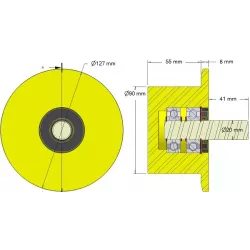 Rodillo n.º 289 – rodillo de apoyo de plástico Ø90 mm para máquinas Dewulf | OEM Dewulf 2660012A | fabricante KiJ