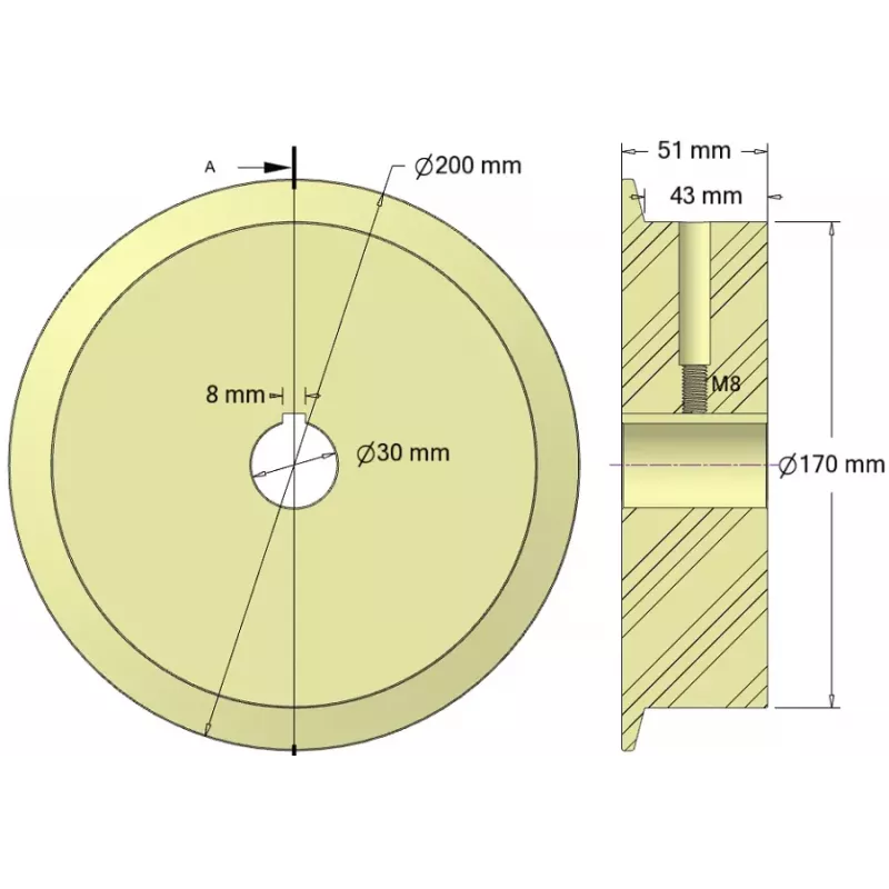 Rodillo n.º 303 – rodillo motriz de plástico Ø170 mm para máquinas Ploeger | OEM Ploeger 2660222 | fabricante KiJ