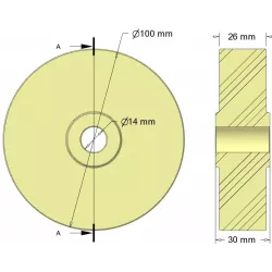 Rodillo n.º 330 – rodillo de plástico Ø100 mm para máquinas Sandei | fabricante KiJ