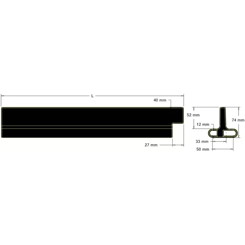 Paleta L-440 paso 33–50 mm – paleta para cintas de paso 33–50 mm | fabricante KiJ
