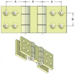 Grapa de unión reforzada para 2 varillas y correa de 60 (fresada) – grapa de unión fabricada por KiJ | fabricante KiJ