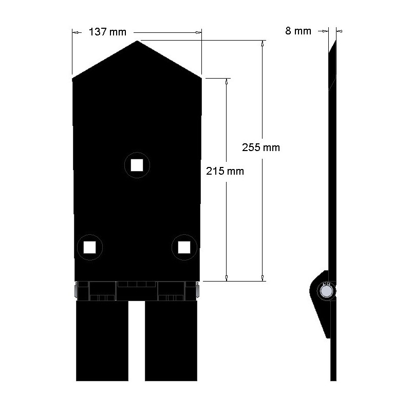 Reja central 8-137-255 – reja para cosechadoras Wuhlmaus | OEM Wuhlmaus 0000204300 | fabricante KiJ
