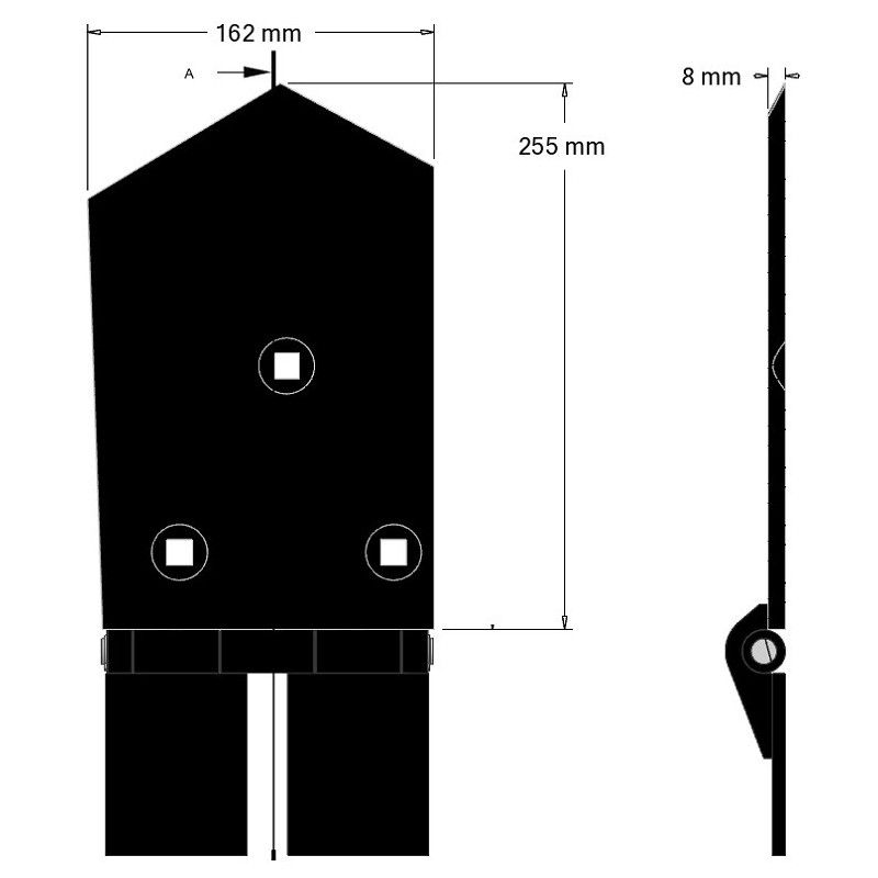 Reja izquierda 8-162-255L – reja para cosechadoras Wuhlmaus | OEM Wuhlmaus 0000213100 | fabricante KiJ