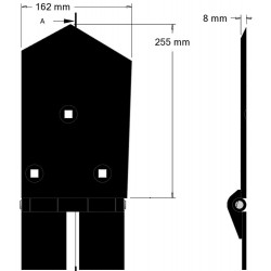 Reja derecha 8-162-255P – reja para cosechadoras Wuhlmaus | OEM Wuhlmaus 0000213300 | fabricante KiJ